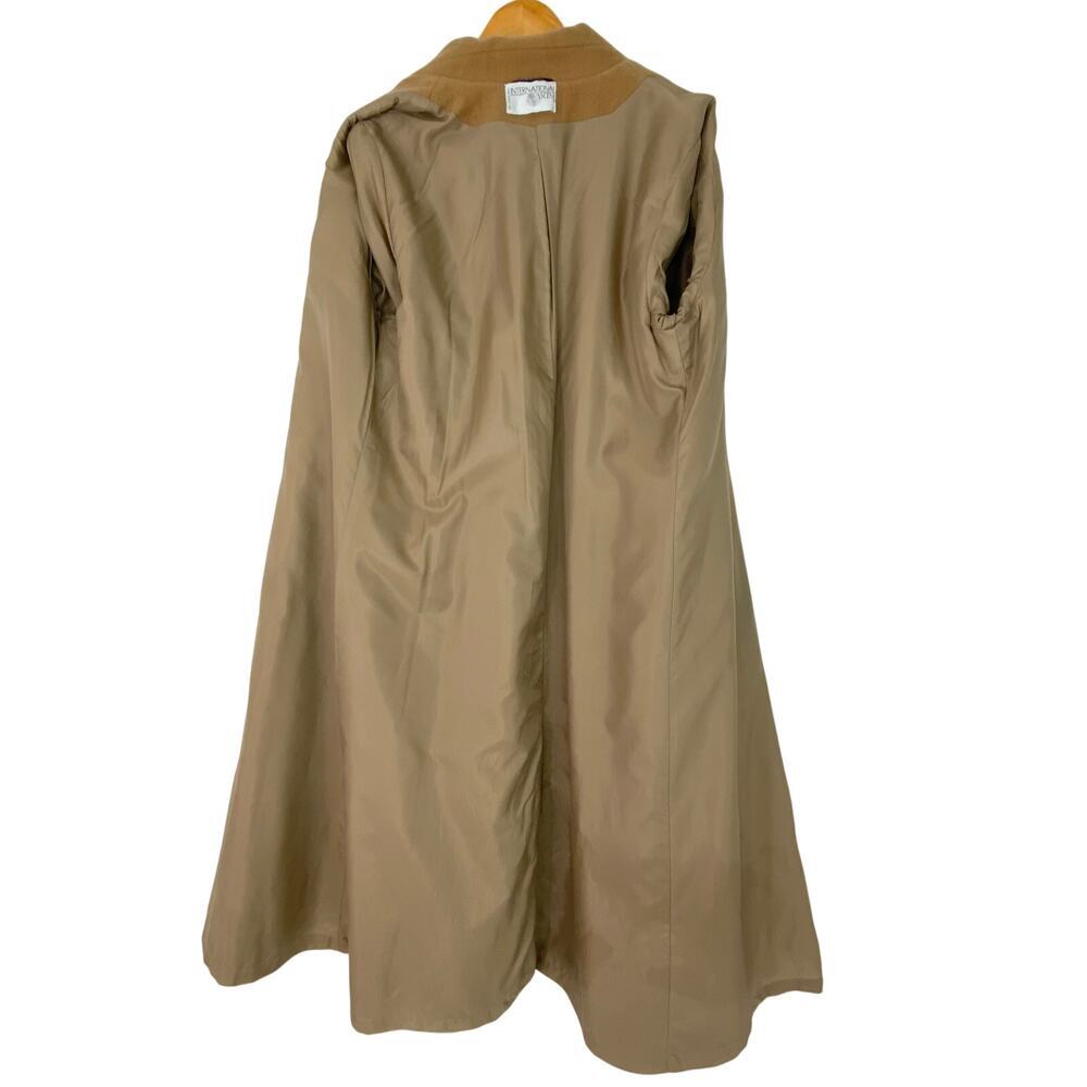 Vintage International Scene Camel Wool Long Double Breasted Maxi Coat Large - Picture 11 of 14